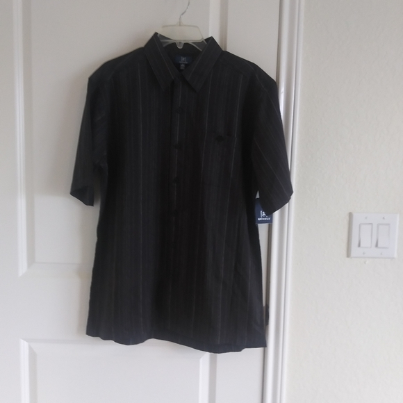 g George men's shirt size M black with gray lines - Picture 4 of 8